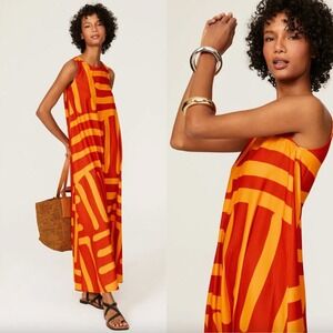 REVOLVE Orange and Yellow Geometric Maxi Dress